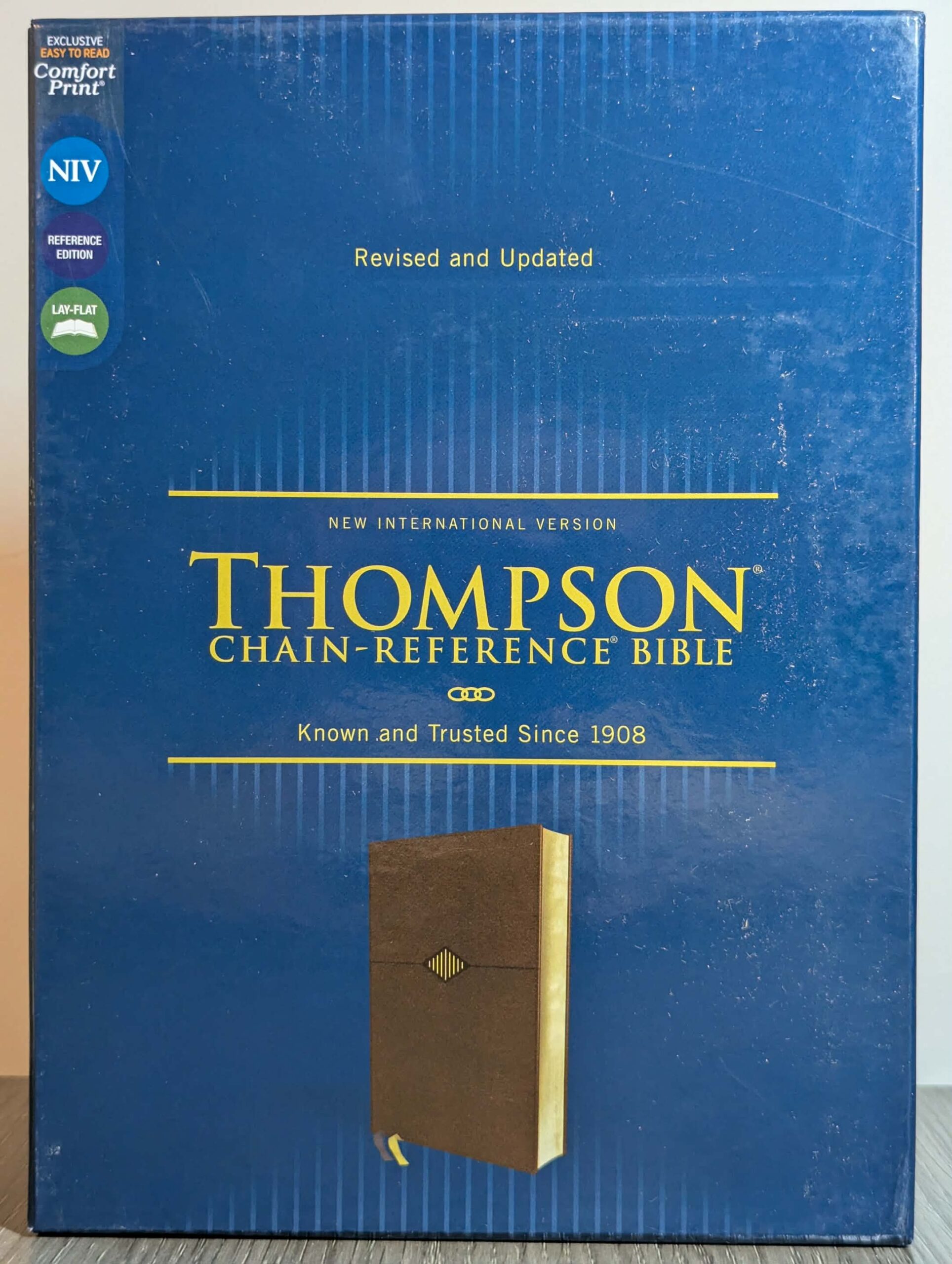 NIV Comfort Print, Thompson-Chain, Leathersoft, Brown