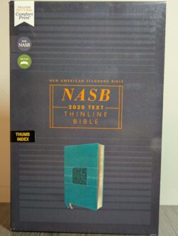 NASB 2020, Thinline, Leathersoft, Teal, Index