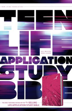NLT Teen Life Application Study Bible, Leatherlike, Pink Fields