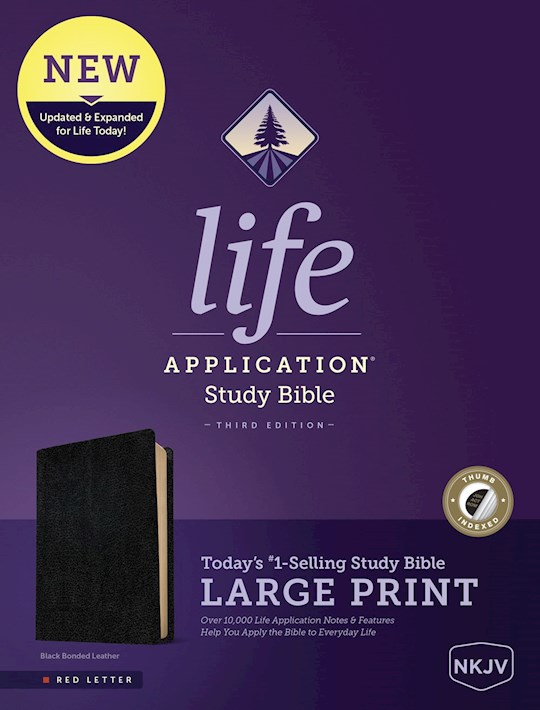 NKJV Life Application Study Bible (Third Edition), Black Bonded Leather, Large Print, Indexed